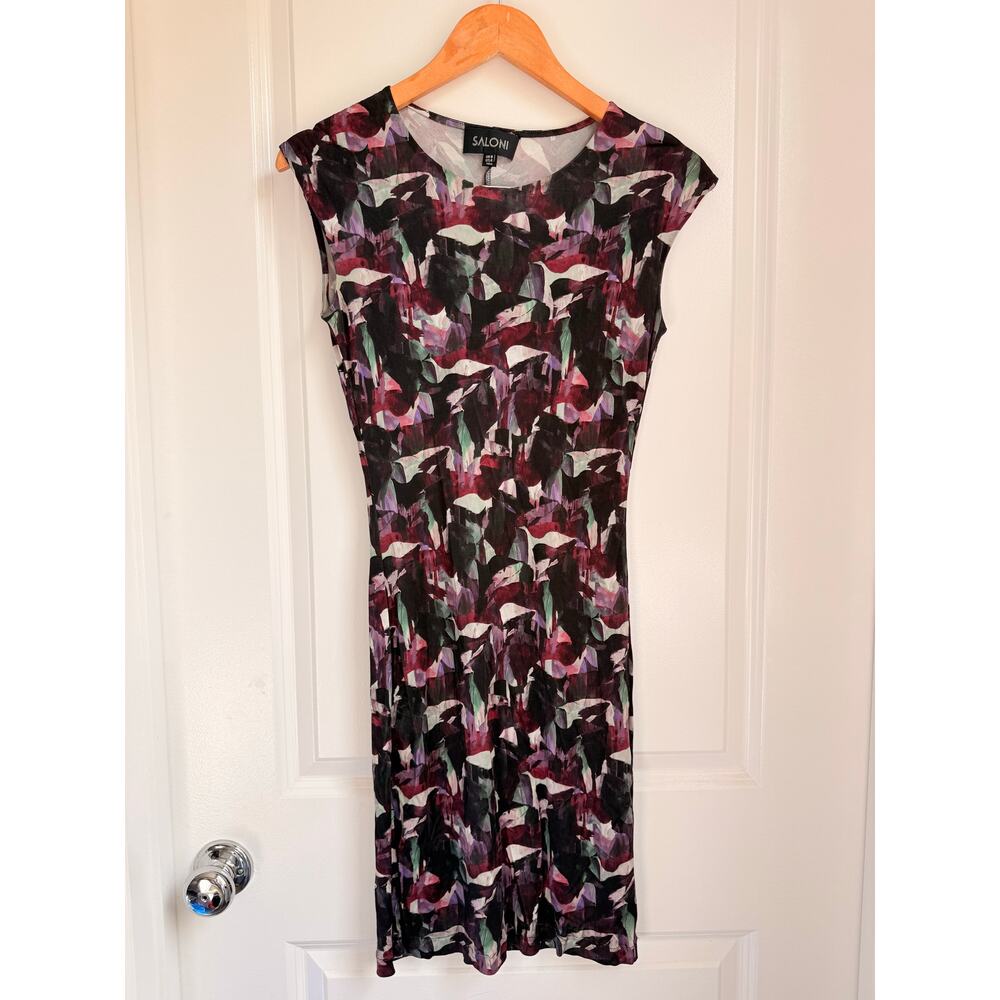 Saloni | Tilly‎ Straight Pencil Midi Dress Abstract Spring Summer US 4